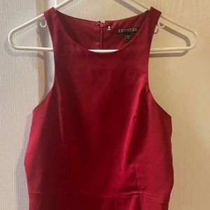 Express red peplum top